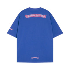 CHH Heart T Shirts Sanskrit cross print embroidery casual loose