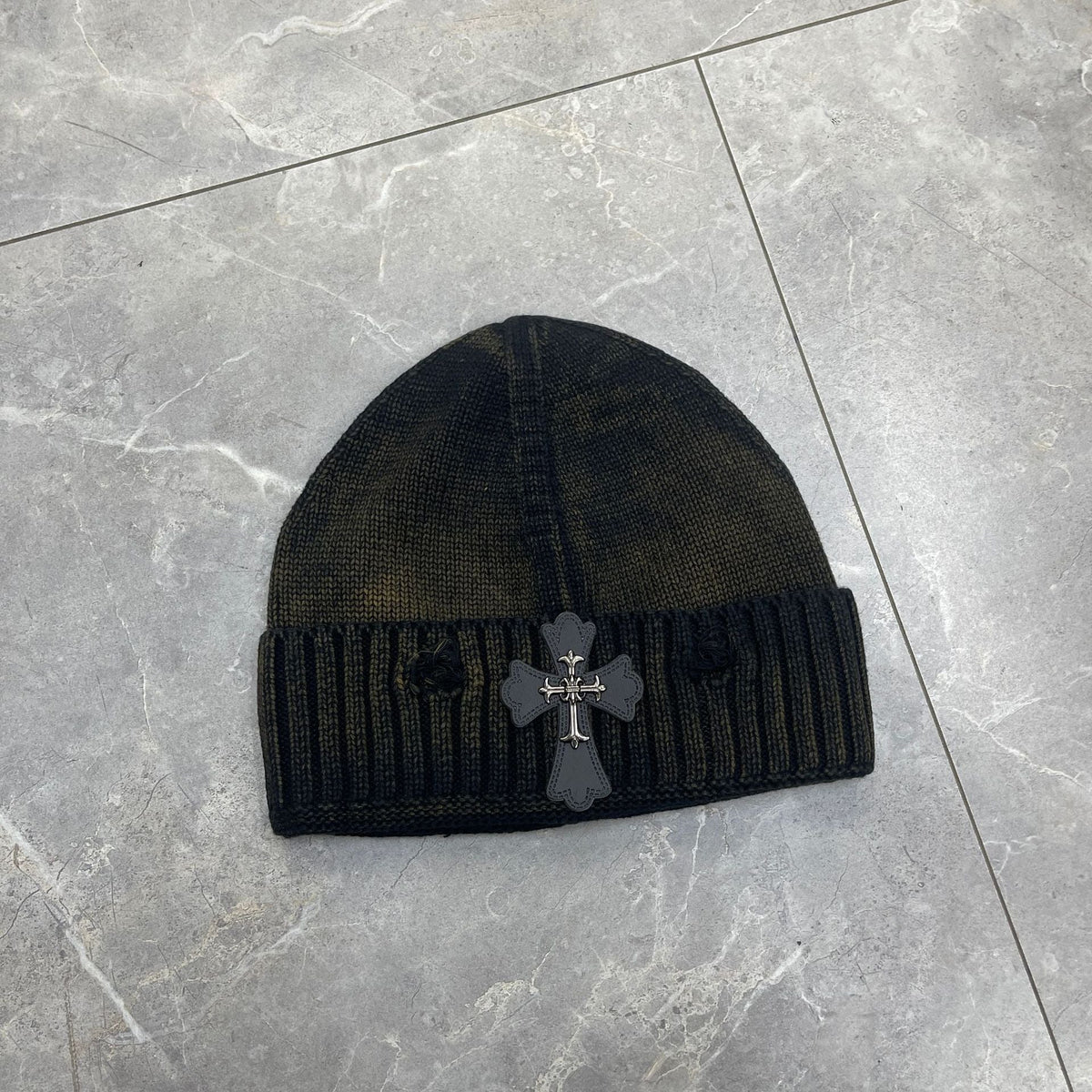 CHH  Heart Beanie Frayed Knitted Hat Korean Version Simple Warm Ear Protector Wool Hat