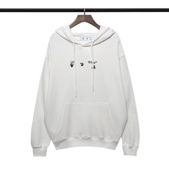 OFF Grey Melting Arrow Pattern Hooded Sweatshirt