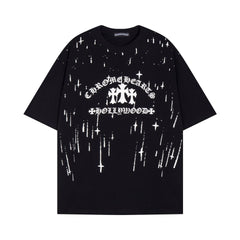 CHH Heart T Shirts Versatile Casual Loose Print Embroidery T-Shirt Sleeves