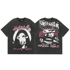 HS T Shirt Creative Cartoon Portrait Printing