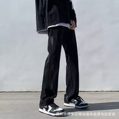 Men Jeans Inkjet Jeans Summer Slim-Fitting Straight Pants