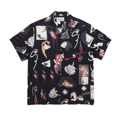GUILTYPARTIES TIGER Shirts 18ss Ghosts Night Walk Ukiyo-e Printed Hawaiian Short Sleeve Shirt Men