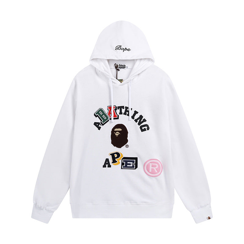 Bathing Ape Bape Hoodie Shark Head Sweater Colored Letter Print Fall/Winter Hooded Jacket
