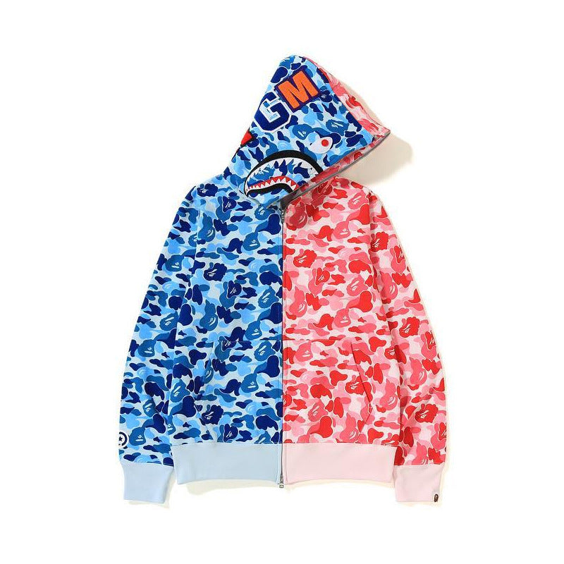 Bathing Ape Bape Hoodie Shark Stitching Sweater Men's Cardigan