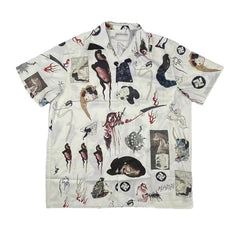 GUILTYPARTIES TIGER Shirts 18ss Ghosts Night Walk Ukiyo-e Printed Hawaiian Short Sleeve Shirt Men