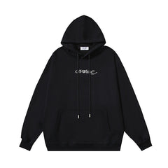 OW twine arrow pencil print pullover hooded sweater