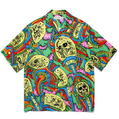 GUILTYPARTIES TIGER Shirts 24ss Science Fiction Graffiti, Rayon Casual, Hawaiian Short Sleeve Shirt