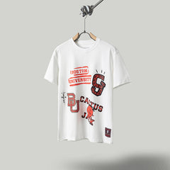 Travis Scott T Shirts x Mitchell x Ness Boston University Hand-Drawn Short Sleeve