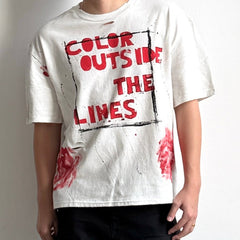 Unisex Vintage T Shirts Saint Street Dirty ¡ª An Unconventional Limited Edition. Street-graffiti style T-shirt featuring hand-painted splatter effects, multi-location hand-distressing, and a heavy-weight fabric treated with an enzyme-stone wash and