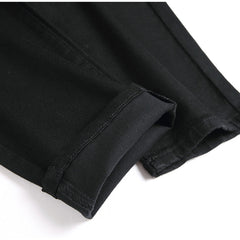 Mens Fashion Jeans pure black 5609#