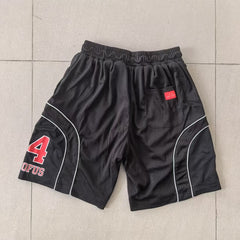 Trapstar shorts Embroidered number 24, casual beach style.