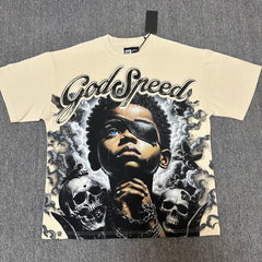 Godspeed T Shirts 100% pure cotton 260g fabric Streetwear fashion Rhinestone