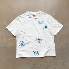 Unisex Vintage T Shirts GALLERY DEPT. 26SS California Exclusive Street Graffiti-Style T-Shirt: Featuring hand-painted splatter details, multi-location hand-distressing, heavyweight enzyme-washed fabric, and an all-over hand-applied dirty wash spr