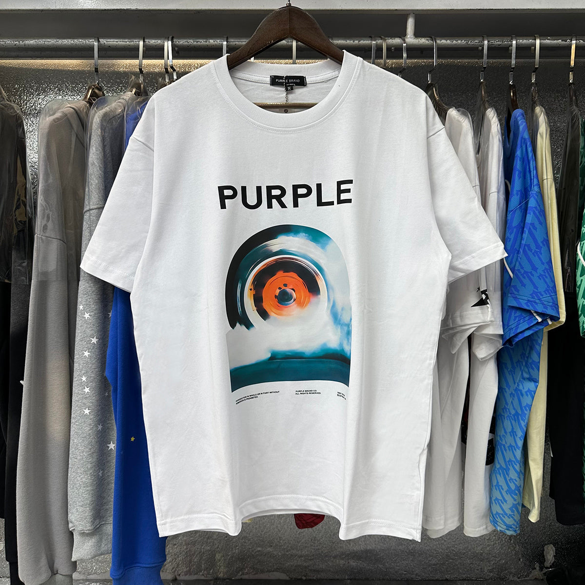 Purple T Shirts Tire Print