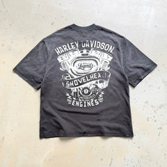 Unisex Vintage T Shirts Saint X BerBerJin X Harley three-way collaboration. Heavyweight 280g fabric (post-wash weight). Vintage construction featuring single-stitch and blind-stitch detailing. Finished with heavy-duty monkey-style spray distressing