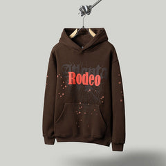 Travis Scott T Shirts FW24 DAYS BEFORE RODEO peripherals spider web print plush hooded sweatshirt