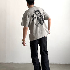 Unisex Vintage T Shirts CHOOOSELF 26SS NO FUTURE IS NOW Limited Edition ¨C A tribute to the Sex Pistols. Heavyweight, washed, distressed, and destroyed street-style T-shirt featuring a boxy, cropped punk aesthetic.