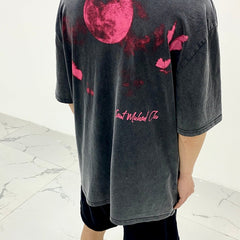 Unisex Vintage T Shirts Pink Planet Limited Edition: Heavyweight, Distressed, and Acid-Washed High-Street Retro Style