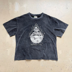 Unisex Vintage T Shirts GALLERY DEPT. 26SS THE WORLD IS OURS Limited Edition: Heavyweight, washed-and-distressed streetwear T-shirt featuring a boxy, cropped punk-inspired fit.