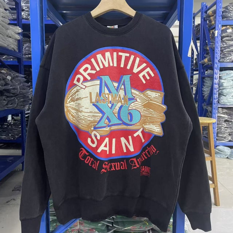 Saint Michael Printed Cotton Sweatshirt