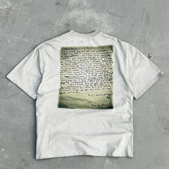 Unisex Vintage T Shirts Eminem Stan Letter Manuscript Limited Edition ¨C Cement Grey T-Shirt featuring a special wash finish, custom heavyweight brushed fabric with a vintage feel, and direct-to-garment white ink printing.
