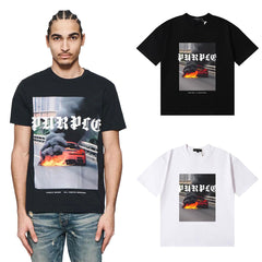Purple T Shirts Smoke Show Racing Print