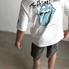 Unisex Vintage T Shirts Saint x The Rolling Stones Happiness Tour London Exclusive ¨C Heavyweight 320g fabric (retaining its weight and quality after washing) featuring vintage single-stitch construction and blind-stitch detailing.