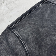 Unisex Vintage Hoodie Oversized, relaxed-fit layered outerwear; naturally faded, distressed wash finish; hand-applied ink splatter detailing; heavyweight pure cotton French terry fabric.