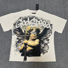 Godspeed T Shirts 100% pure cotton 260g fabric Streetwear fashion Rhinestone