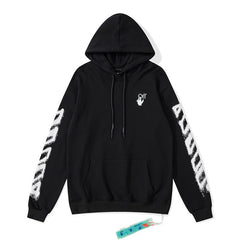 OFF Splash Ink Graffiti Pullover Hooded Sweater