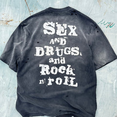 Unisex Vintage T Shirts Sex Pistols C Hand-distressed, washed, and vintage-finished at multiple points.