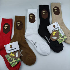 Bathing Ape Bape Socks ape head socks men and women medium tube towel bottom outdoor actual combat elite training sports basketball socks