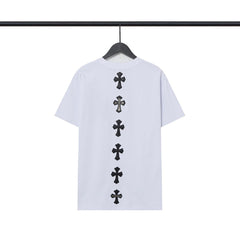 CHH Heart T Shirts Croix Cross Print Short Sleeve T-Shirt
