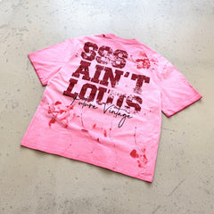 Unisex Vintage T Shirts Saint Street Dirty Graffiti-Style T-Shirt: Features hand-painted splatter art on the finished garment, multi-zone hand-distressing, and a heavy-duty enzyme-washed finish with spray-effect whiskering¡ªexuding a premium, vintag
