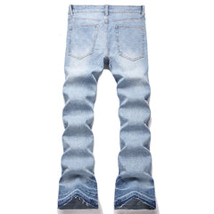 Mens Fashion Jeans rhinestones Wide-leg pants 5722#