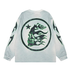 HS Long Sleeve Shirts Hip-hop loose oversize