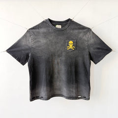 Unisex Vintage T Shirts GALLERY DEPT. 26SS Hollywood Exclusive Street-Style T-Shirt: Multi-zone garment spray-distressing, hand-distressed hem, enzyme-stone wash finish, and vintage-style top-and-bottom blind stitching.