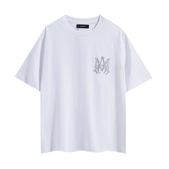 Amiri T Shirts Washed Series Hot-fix rhinestone font