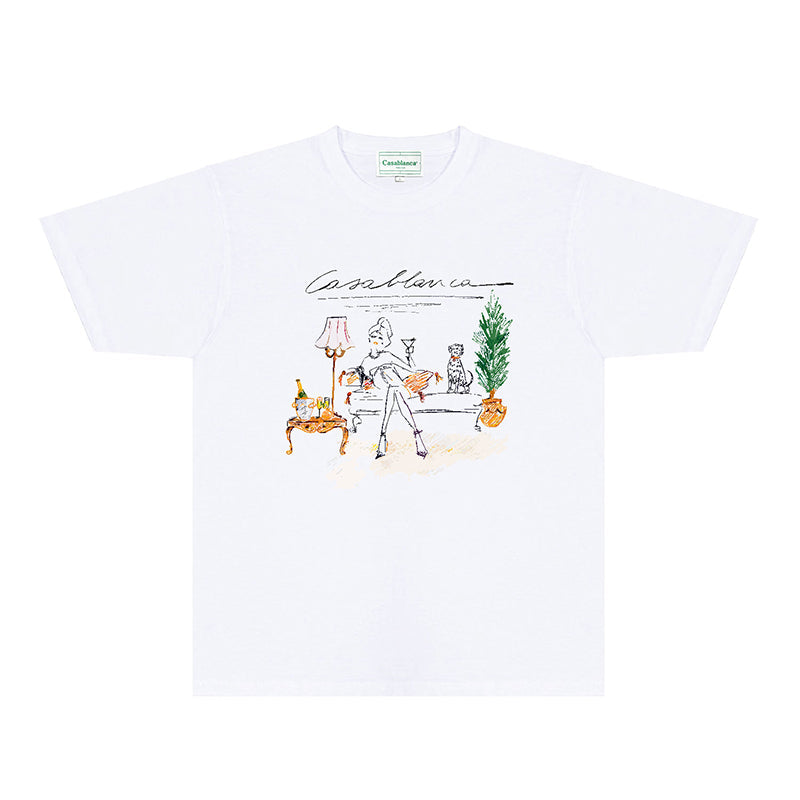 Casablanca T Shirts Street High-quality pure cotton