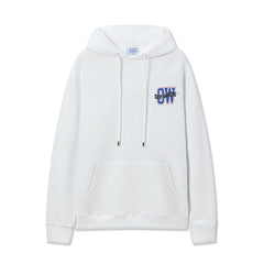 OW Blue Letter Arrow Pattern Pullover Hooded Sweater