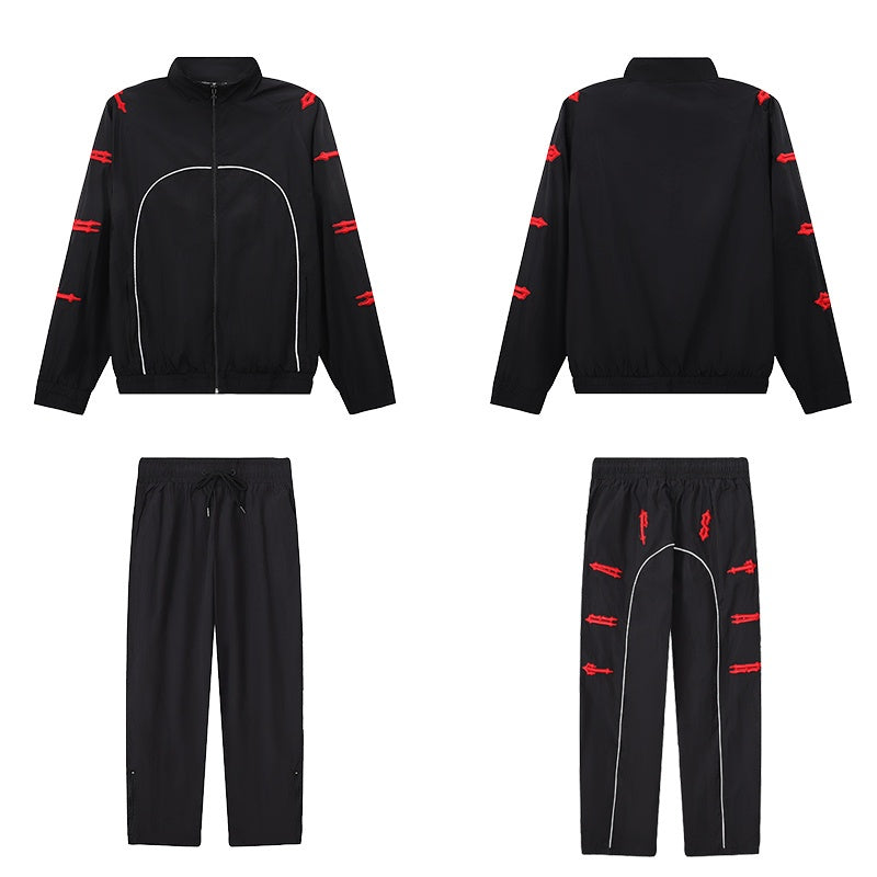 Trapstar Jacket & Sweatpants Two-Piece Set – High-Quality Casual Embroidered Set