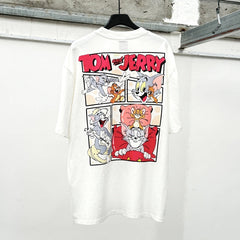 Unisex Vintage T Shirts TOM AND JERRY Limited Edition Washed & Distressed Short-Sleeve T-Shirt. Features custom heavyweight, brushed fabric with a vintage feel and high-quality direct-to-garment (white ink) printing¡ªdelivering premium texture and sty