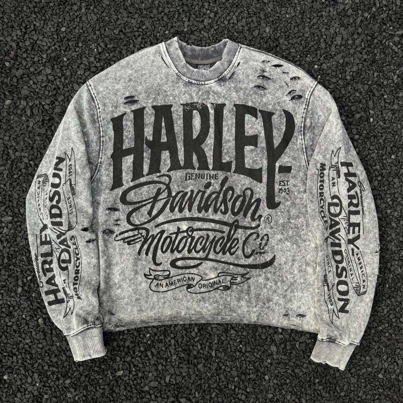 Unisex Vintage sweatshirt Harley Choppers Legendary Motorcycle ¨C Limited Edition Crewneck Sweatshirt (Heavyweight, Washed & Distressed Finish)