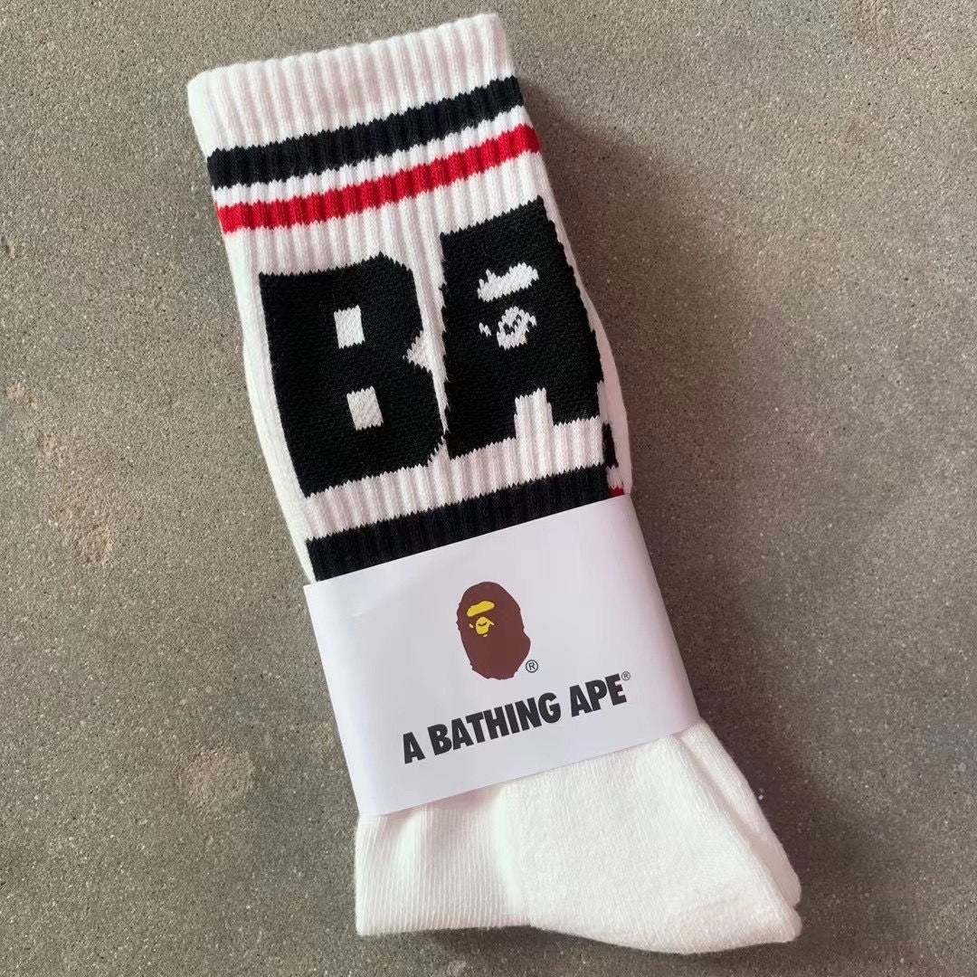 Bathing Ape Bape Socks ape head socks men and women medium tube towel bottom outdoor actual combat elite training sports basketball socks