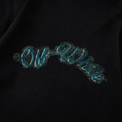OW Bath Portrait Letter Pattern Pullover Hooded Sweater