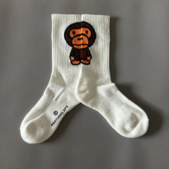 Bathing Ape Bape Socks ape head socks men and women medium tube towel bottom outdoor actual combat elite training sports basketball socks