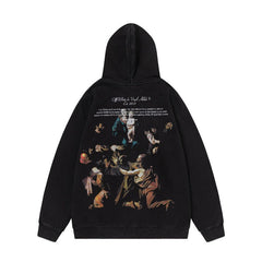 Off White hoodie Color Portrait Oil Painting Wash Hood