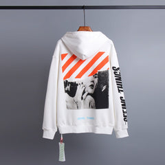 Off White hoodie 梦露图案印花套头连帽