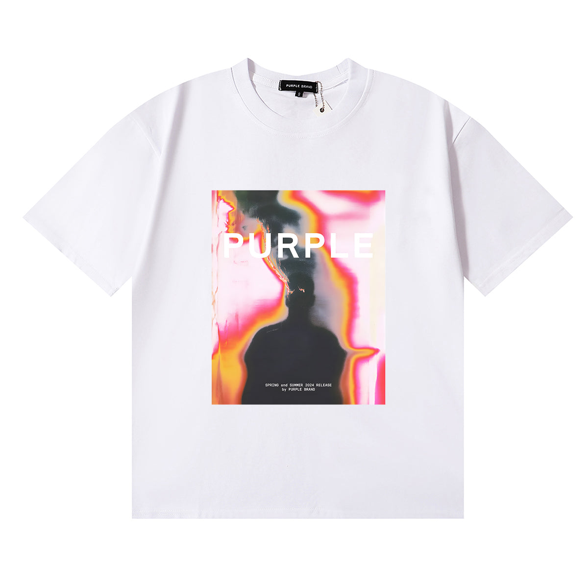 Purple T Shirts Thermal Printing Cotton Casual Short Sleeves Men and Women